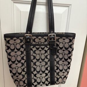 Coach black and grey tote